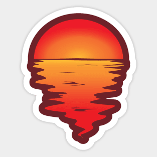 Sunset reflecting on water Sticker